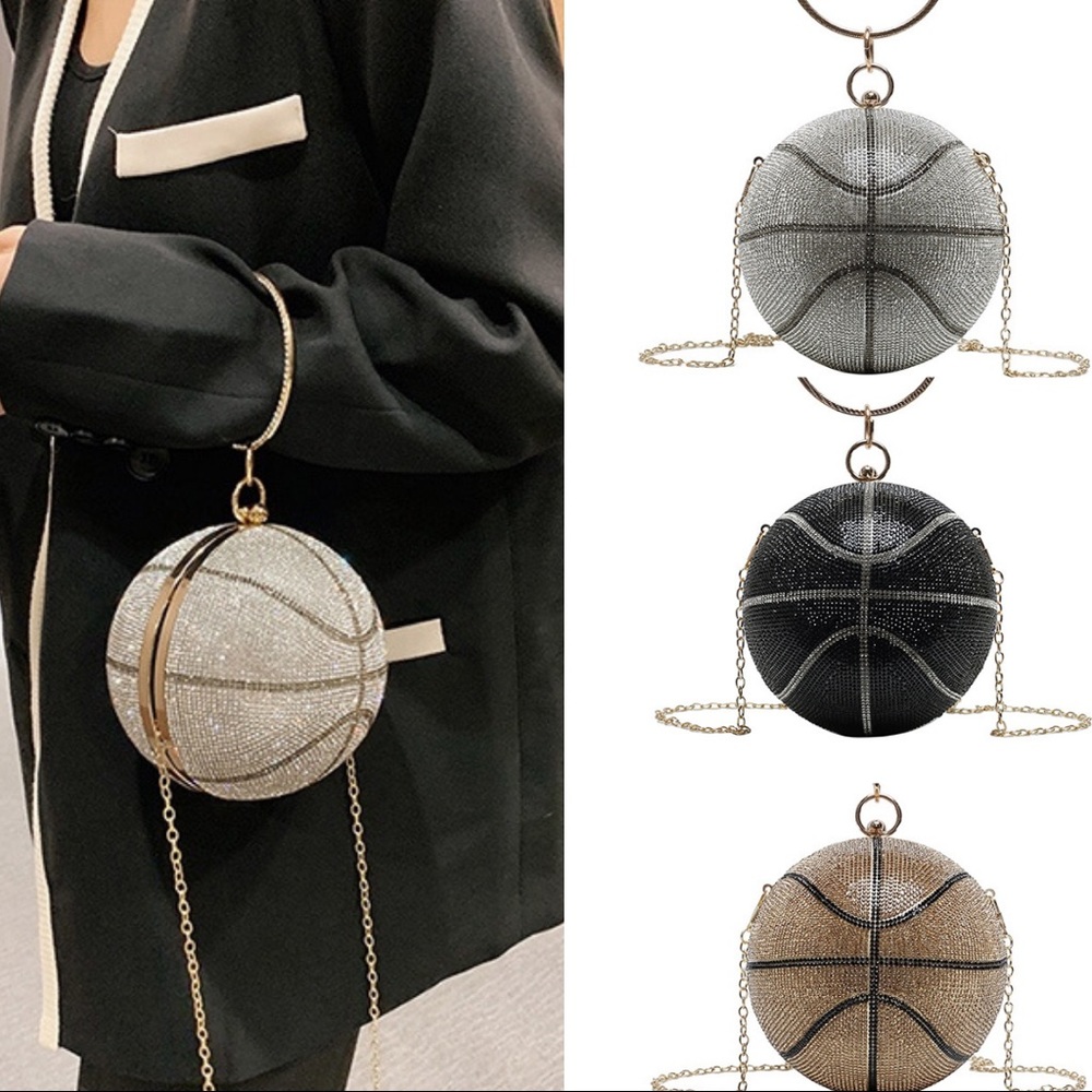 Rhinestone Basketball Purse